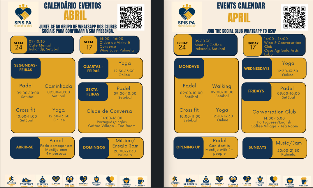 Caledário Eventos Abril / April Events Calendar poster